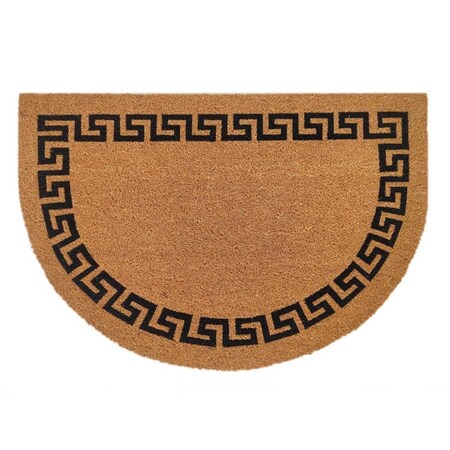 First Concept First Concept 24 in. W X 36 in. L Black/Brown Greek Key Coir Door Mat FC-72019